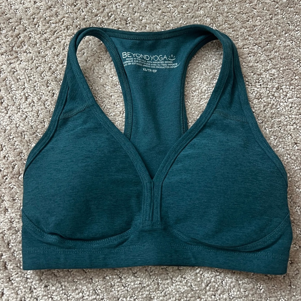 Beyond Yoga Teal Racerback Sports Bra